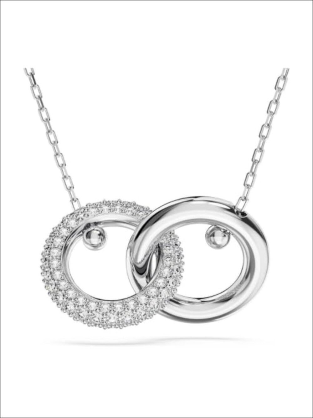 Swarovski Dextera Pendant Necklace Clear Crystals Interlocking Loop